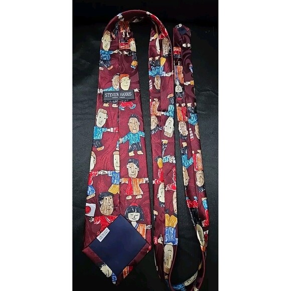 Steven Harris Children Around The World Men’s Tie Hand Made Necktie EUC - Picture 3 of 4